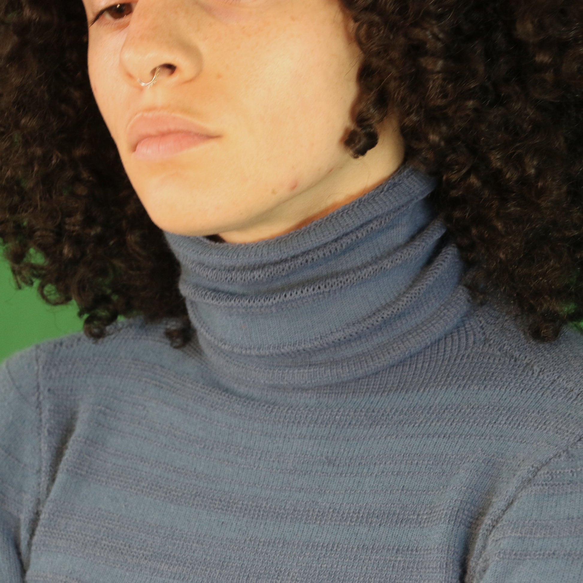 knit neck cuff in cerulean blue