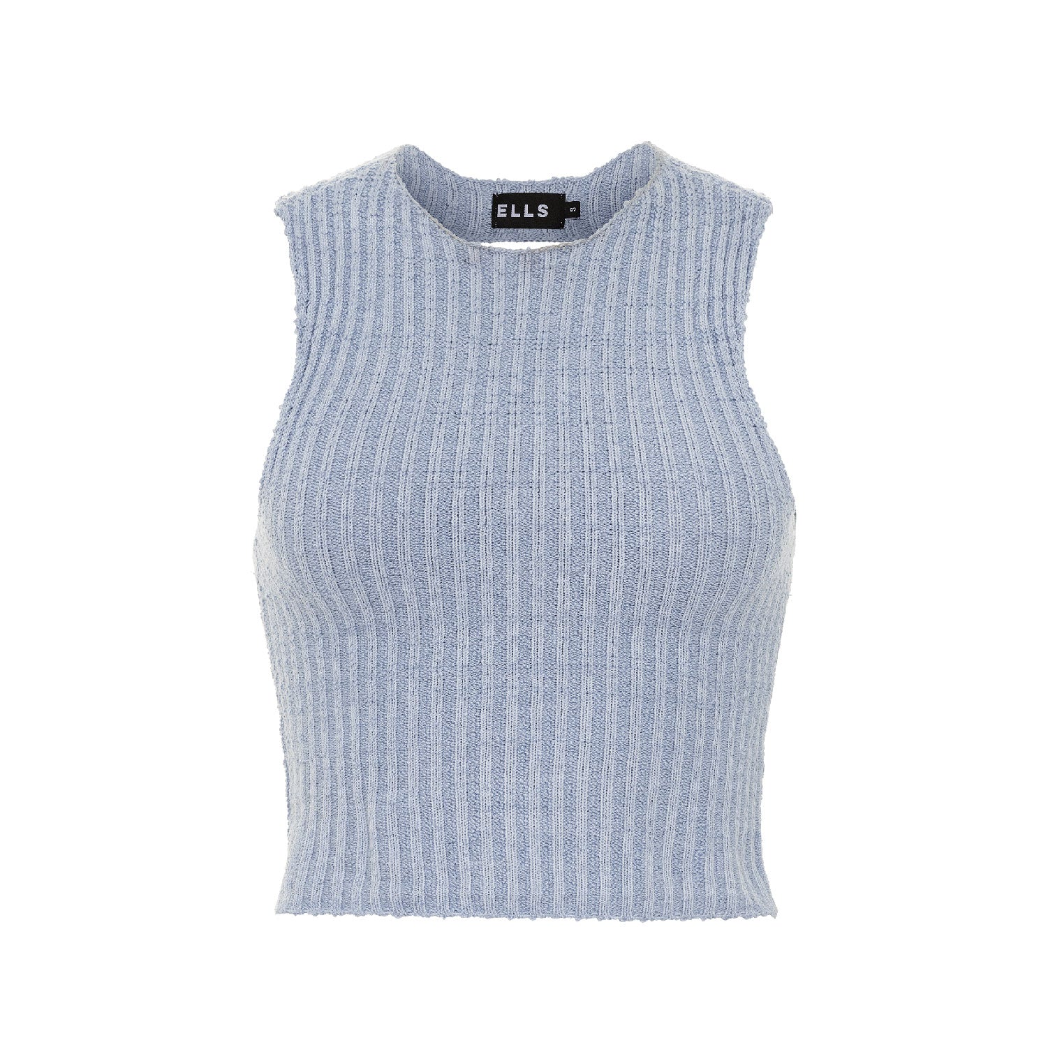 rib knit tank top in blue