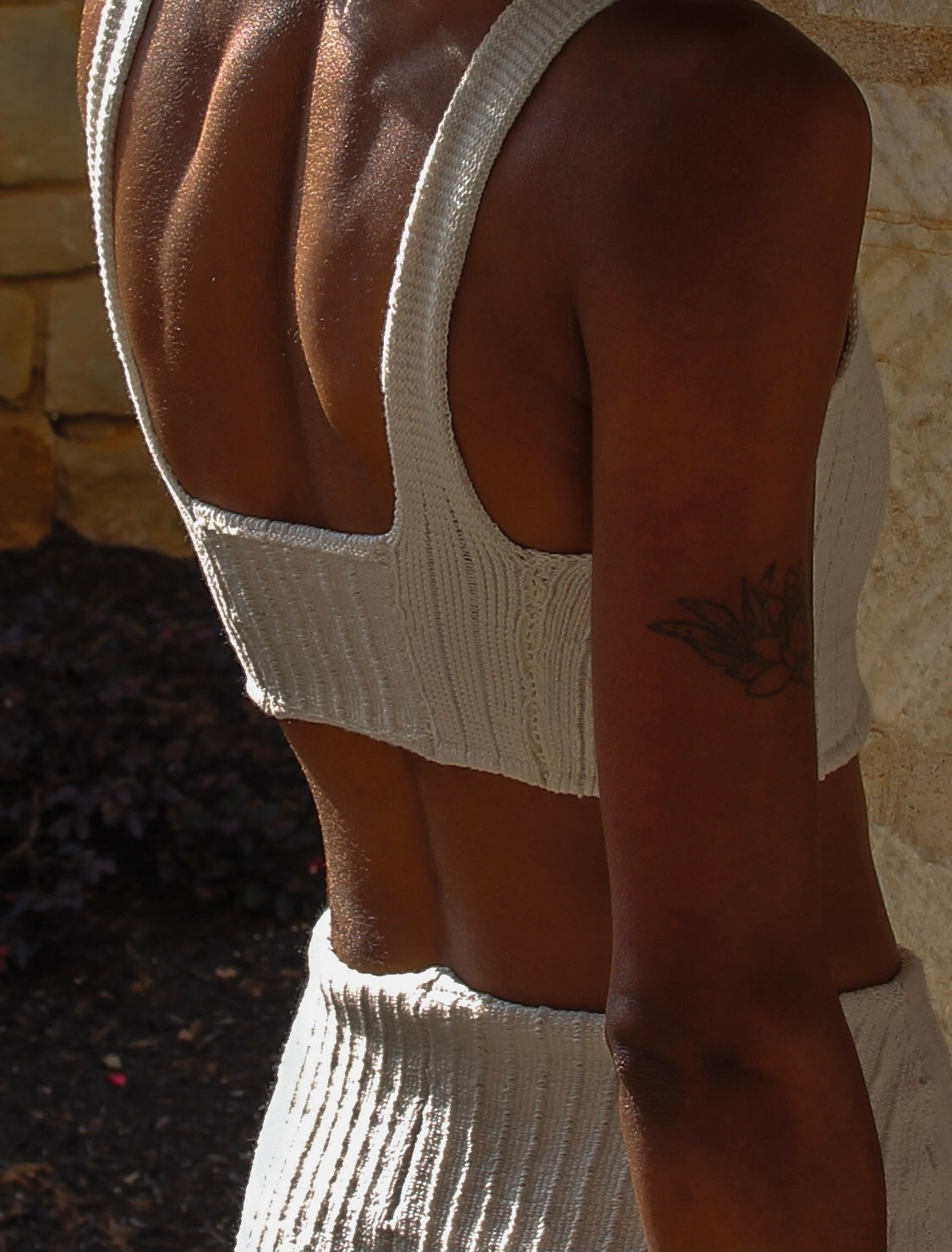 Knit bralette in natural