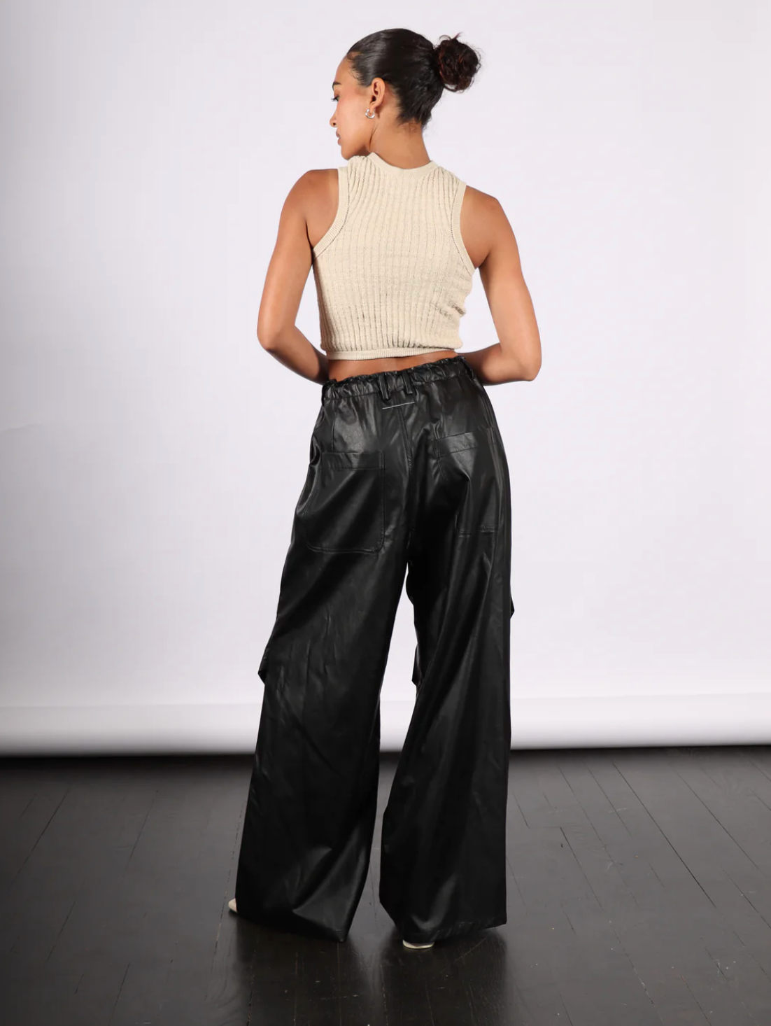 rib knit tank top in sand