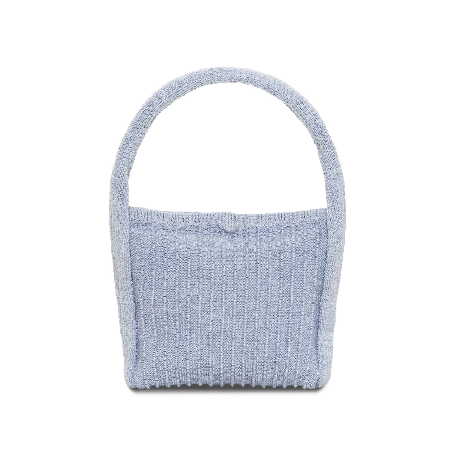 knit shoulder bag in ice blue