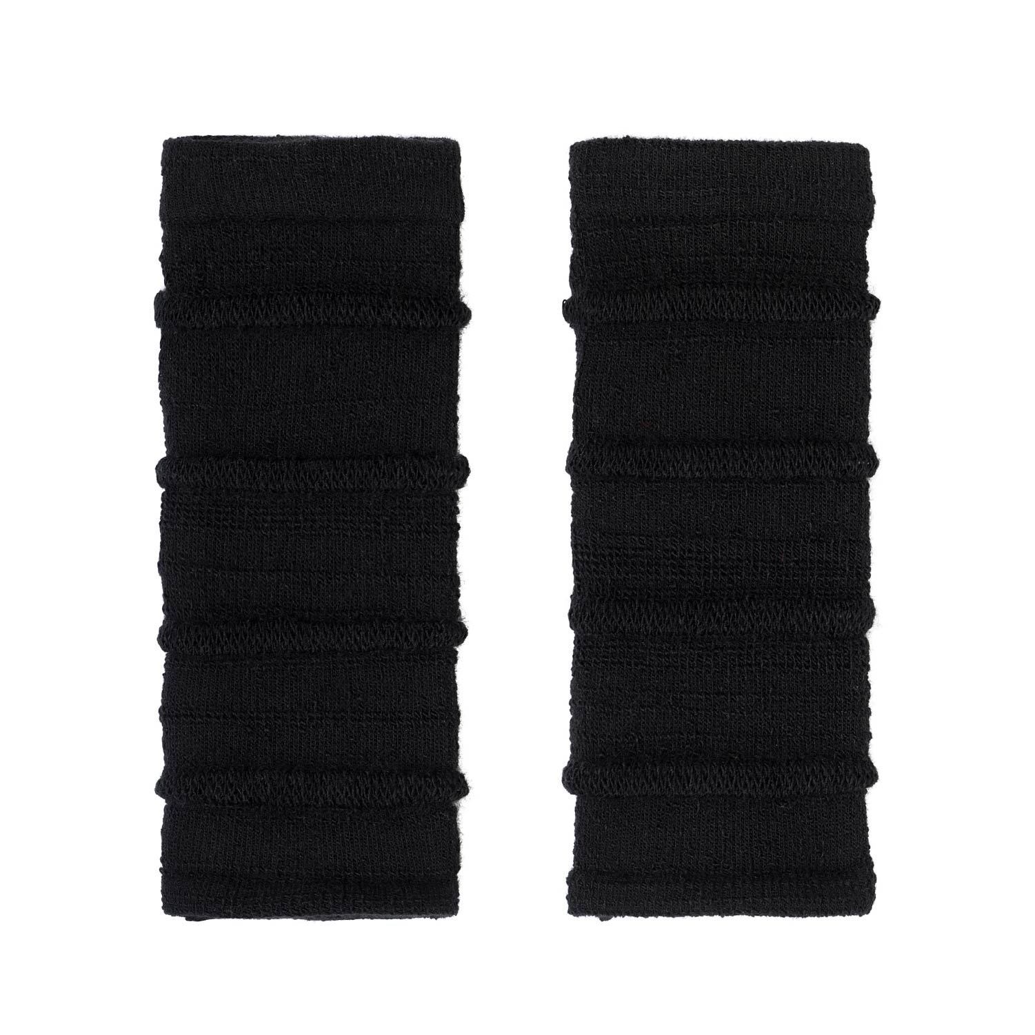 knit arm warmers with transparency in black